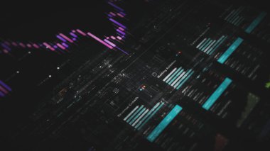 Gelecekçi ekran görüntüleme matrisi, yüksek teknolojili dijital veri uzaktan ölçümü, bilgisayar masaüstü ekranı için dinamik arkaplan görüntüsü