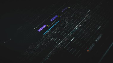 Gelecekçi ekran görüntüleme matrisi, yüksek teknolojili dijital veri uzaktan ölçümü, bilgisayar masaüstü ekranı için dinamik arkaplan görüntüsü