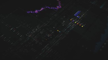 Gelecekçi ekran görüntüleme matrisi, yüksek teknolojili dijital veri uzaktan ölçümü, bilgisayar masaüstü ekranı için dinamik arkaplan görüntüsü