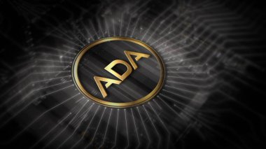 ADA şifreleme sembolü. Engelleme teknolojisi. dijital arkaplan. 3d oluşturma