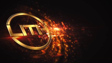 LITH kripto para birimi konsepti parlayan arka plan