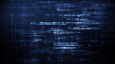 İkili kodların soyut arkaplanı. 3d illüstrasyon