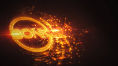 Parlak arkaplanı olan BONK kripto para birimi kavramı