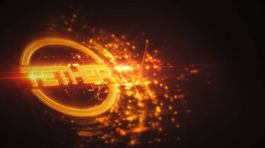 TETH kripto para birimi konsepti parlayan arkaplan