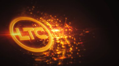  Parlak arkaplanı olan LTC şifreleme madeni para kavramı