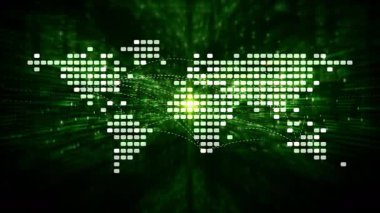 Meta-evrenden esinlenilmiş elementler, bir bilgi ağı ve yüksek teknolojili dijital veri uzaktan ölçümlerini içeren gelecekteki veri matrisi simülasyonu. Bilgisayar ekranı için dinamik bir arkaplan