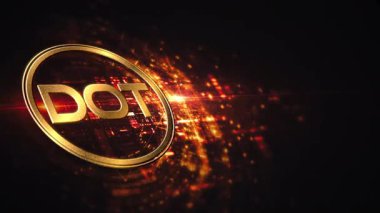 DOT kripto para birimi konsepti parlayan arka plan