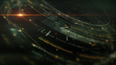  Dairesel HUD, soyut geleceksel arkaplan