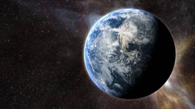 Dünya gezegeninin 3 boyutlu çizimi, evren, konsept