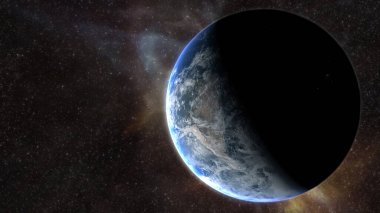 Dünya gezegeninin 3 boyutlu çizimi, evren, konsept