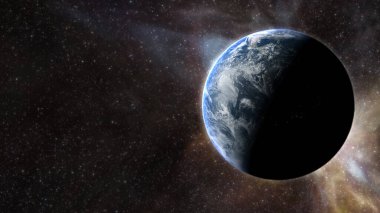 Dünya gezegeninin 3 boyutlu çizimi, evren, konsept