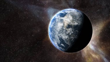 Dünya gezegeninin 3 boyutlu çizimi, evren, konsept