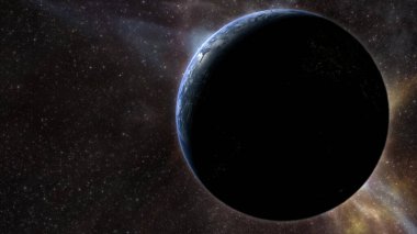 Dünya gezegeninin 3 boyutlu çizimi, evren, konsept