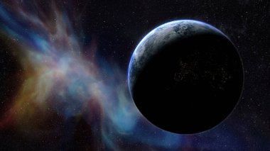 Dünya gezegeninin 3 boyutlu çizimi, evren, konsept