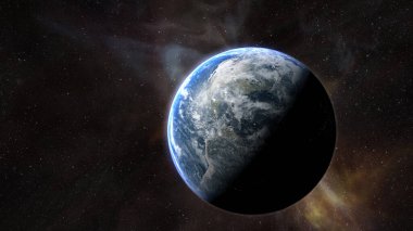 Dünya gezegeninin 3 boyutlu çizimi, evren, konsept