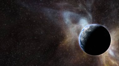 Dünya gezegeninin 3 boyutlu çizimi, evren, konsept