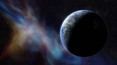 Dünya gezegeninin 3 boyutlu çizimi, evren, konsept