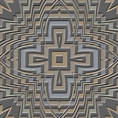 Zigzag 3d kusursuz desen. Dokulu zik zag kabartma arka planı. Sembol yardım arkaplanını tekrar et. Zig zag, yüzey 3 boyutlu süslemeleri kabarttı. Sembol. Ringa kemiği. Çiçekler. Altın zigzag kabartma dokusu.