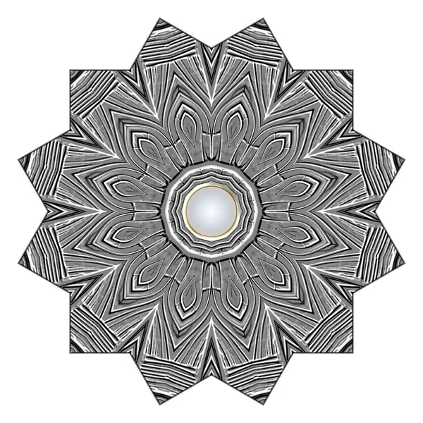 Mandala Getextureerd Zigzag Mandala Patroon Floral Grunge Sieraden Ornament Met — Stockvector