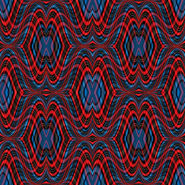 Komplizierte Wellenlinien Nahtloses Muster Ornamentale Fraktale Vektor Hintergrund Wiederholen Sie — Stockvektor