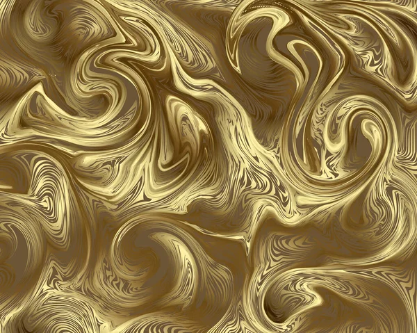 Psychédélique Motif Marbré Golden Dynamique Tourbillonne Fond Vectoriel Luxe Décor — Image vectorielle