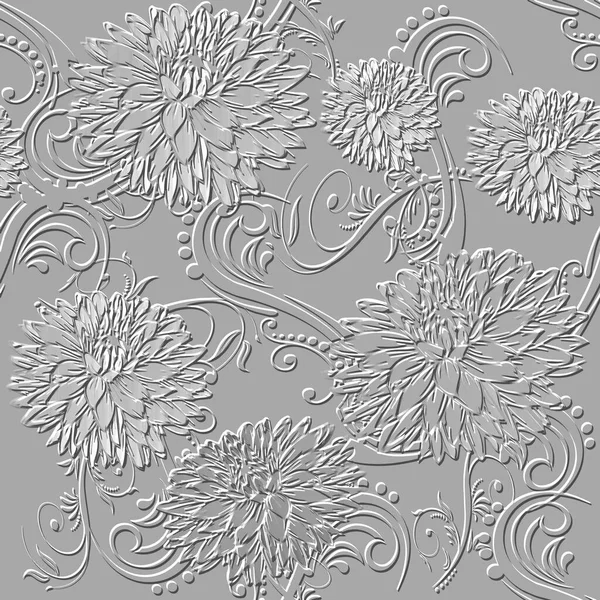 Aster Fleurs Motif Sans Couture Texturé Beau Fond Relief Fleurs — Image vectorielle