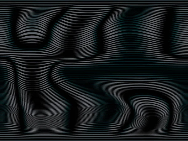 Negro Líneas Onduladas Cortinas Rayas Patrón Líquido Arte Línea Rayas — Archivo Imágenes Vectoriales