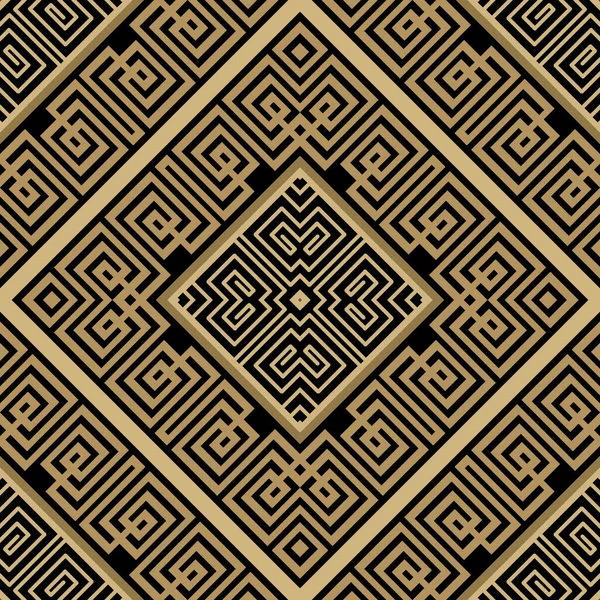 Nahtloses Griechisches Muster Luxuriöse Rauten Hintergrund Moderne Geometrisch Gemusterte Vektorkulisse — Stockvektor