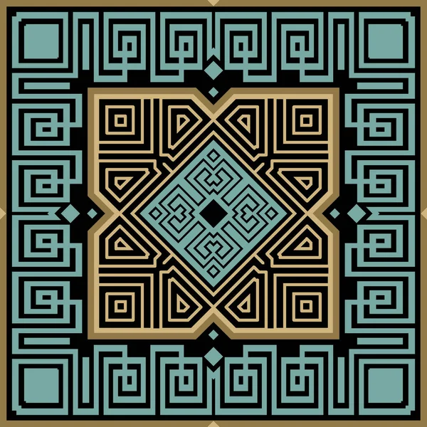 Nahtloses Quadratisches Griechisches Muster Mit Rahmen Ornamentaler Hintergrund Vektorwiederholung Hintergrund — Stockvektor