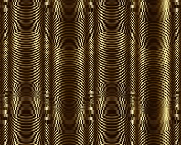 Gouden Golvende Lijnen Textuur Patroon Gouden Golven Oppervlak Achtergrond Vector — Stockvector