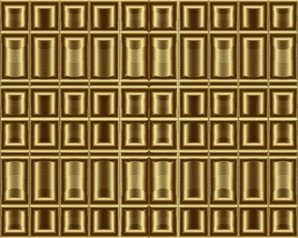 ゴールド3Dテクスチャワッフルシームレスパターン ワッフル表面金の3D背景 装飾黄金のベクトルの背景を繰り返します 幾何学的な形状を持つ現代的な質感の装飾 卒業生 — ストックベクタ
