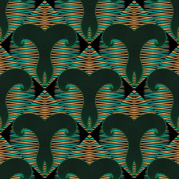 Abstracte Naadloze Patroon Zigzag Ornamenten Zig Zag Achtergrond Vector Herhaal — Stockvector