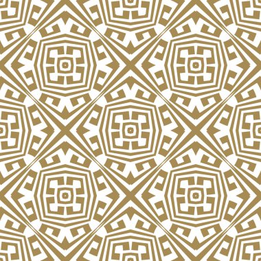 Abstract greek ornamental seamless pattern. Modern geometric tribal ethnic style vector background. Repeat patterned traditional backdrop. Golden ornaments. Greek key, meanders. Endless texture.