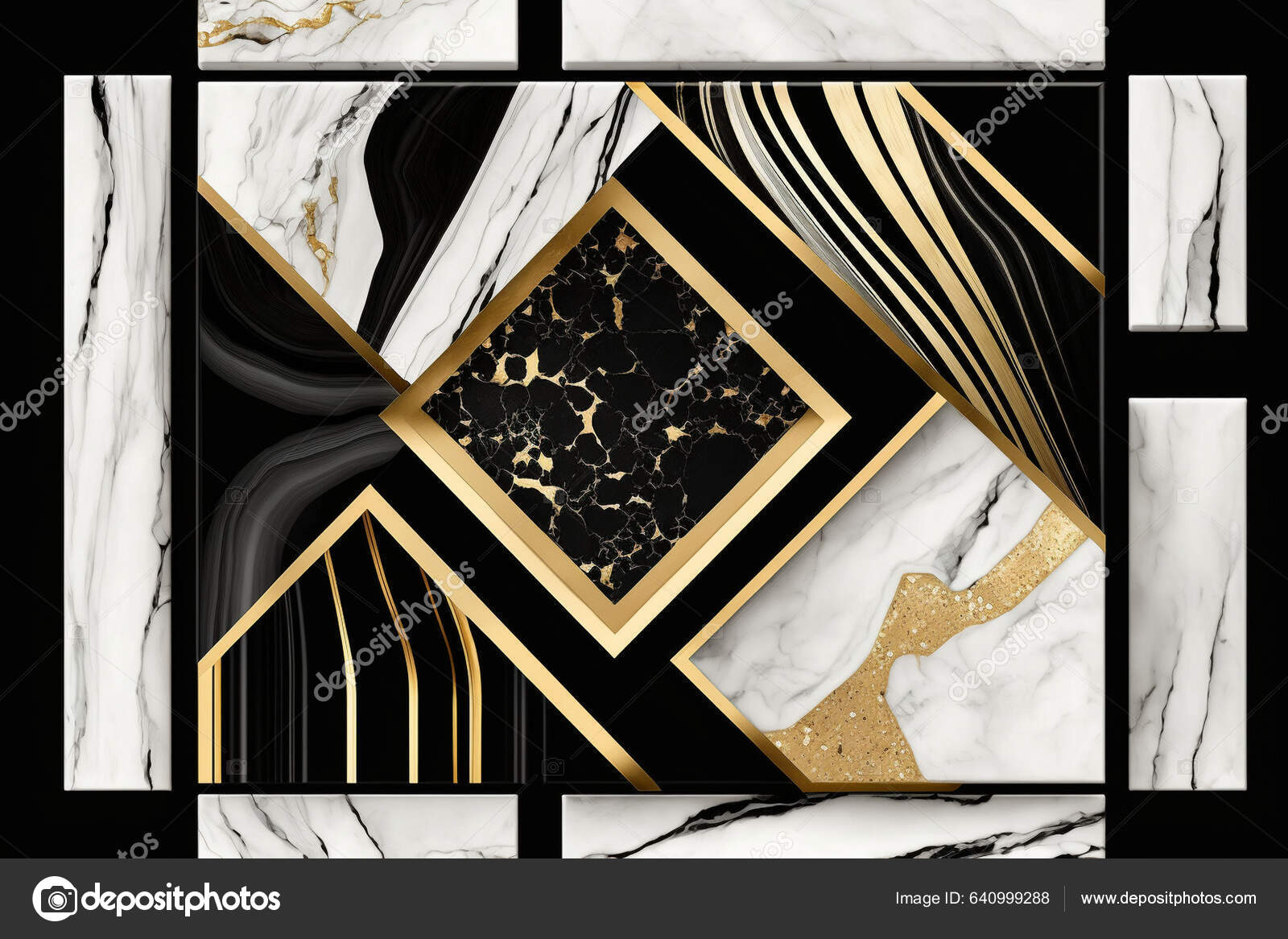Art Deco Black and Gold Wallpaper