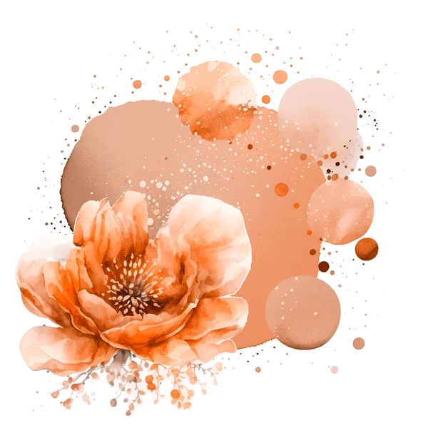 Bunte Aquarell Blumenspritzer Fleckenmuster Mit Handgezeichneter Blütenblume Schöne Trendige Texturierte — Stockvektor