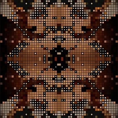 Yarım ton düzgün bir desen oluşturur. Yarım ton modern renkli vektör arkaplanı. Kare mozaikli mozaik süsler. Sonsuz grunge süsleme dokusu. Yarım ton dekoratif zarif tekrar arkaplanı.