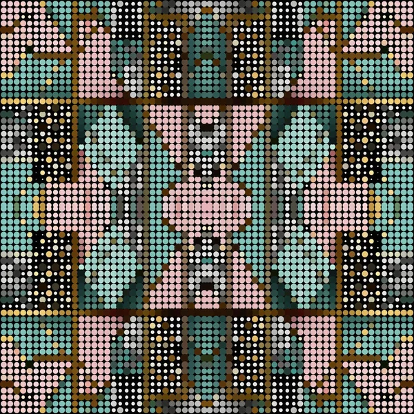Halbtonkreise Mit Nahtlosem Muster Halbton Punkte Vektorhintergrund Moderne Luxuskreise Mosaikornamente — Stockvektor
