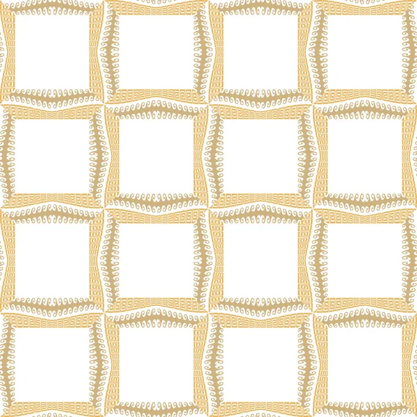 Greek Checkered Waffle Seamless Pattern Squares Vector Background Repeat Geometric — Stock Vector