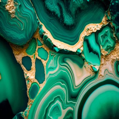 Yeşil malakit 3d soyut mermer arka plan, mermer mozaik, zümrüt, malakit taş dokusu, granit, jasper. Süslü sıvı mermer fayans. Art deco duvar kağıdı. Desenli modern mermer tasarımı.