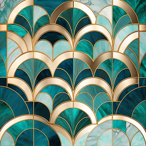 Marble Art Deco Vzor Luxusní Kámen Strukturované Tyrkysové Pozadí Dekorativní — Stockový vektor