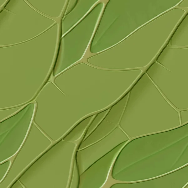 内生叶绿色3D无缝花纹 美丽的植物救济背景 重复纹理矢量背景 表面的栓子上有静脉 具有浮雕效果的3D饰物 叶面质感 — 图库矢量图片