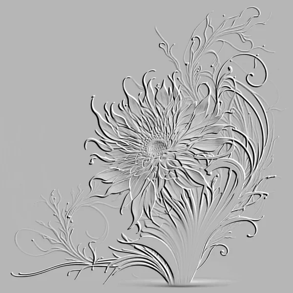 Çiçeklerin Desenli Kabartmalı Beyaz Desenli Güzel Çizgiler Grunge Light Fon — Stok Vektör