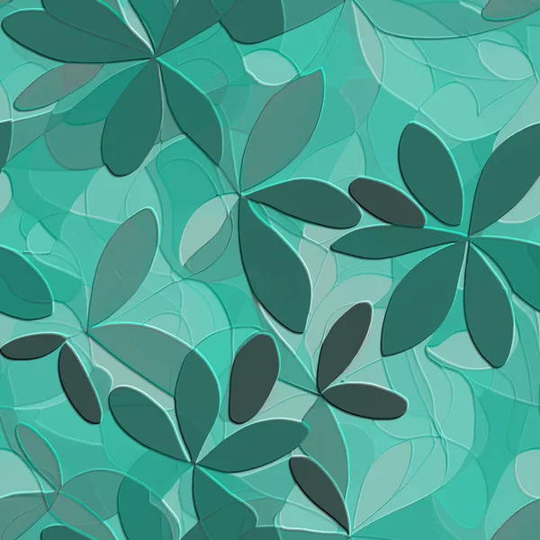 Gekritzelte Blumen Prägung Nahtloses Muster Floral Geprägter Hintergrund Grunge Texturierte — Stockvektor