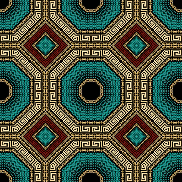 Griechisches Ornamentales Geometrisches Nahtloses Muster Modern Gemusterter Vektorhintergrund Wiederholen Sie — Stockvektor