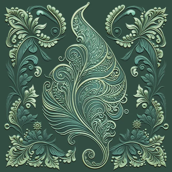 Texturierte Vintage Prägung Linien Paisley Nahtlose Muster Floral Geprägten Ethnischen — Stockvektor