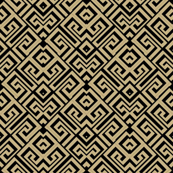 伝統的な部族の民族ギリシャスタイルのシームレスなパターン ベクトル装飾ギリシャの背景 エレガントな繰り返しデコの背景 黄金の幾何学的装飾 現代の対称抽象デザイン 無限のテクスチャ — ストックベクタ