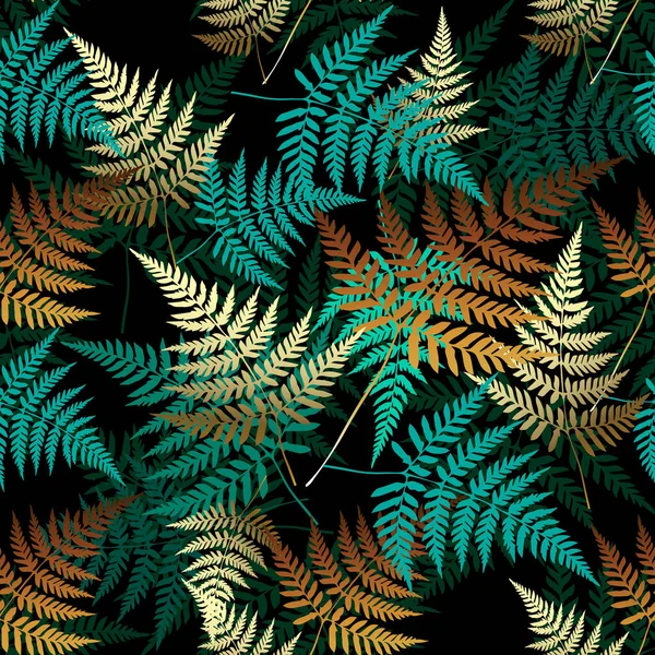Ferns Pattern Tropical Floral Seamless Pattern Colorful Tropic Plants Background — Stock Vector