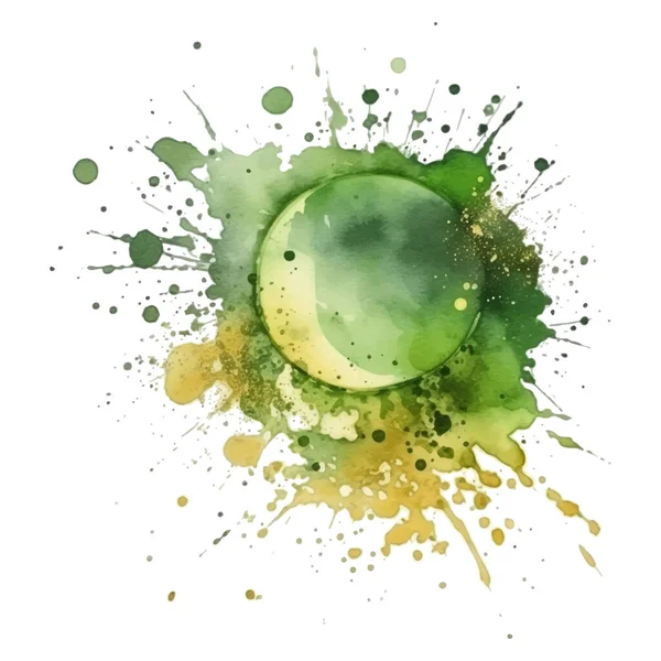 Zelená Žlutá Akvarel Stříkající Skvrny Skvrny Bílém Pozadí Barevné Akvné — Stockový vektor