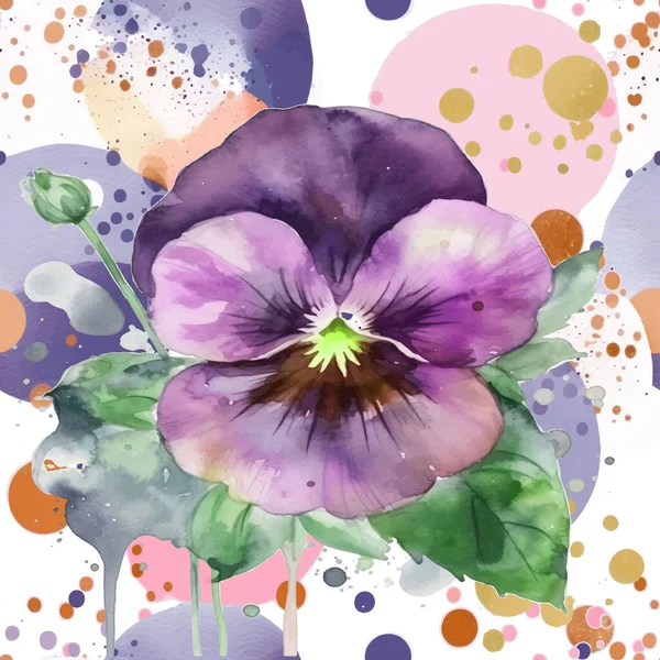 Aquarell Schöne Irisblüten Nahtloses Muster Schmutzige Fleckige Aquarell Hintergrund Mit — Stockvektor