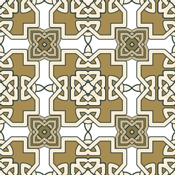 凯尔特部落的无缝模式 华丽的阿拉伯背景 重复有图案的背景 几何凯尔特风格的编织装饰与民间元素 对称抽象矢量设计 — 图库矢量图片